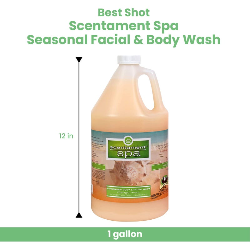 Best Shot Scentament Spa for Pets, Seasonal Facial Spa and Body Wash, Mango Maui, Tearless Shampoo, Hypoallergenic Body Wash, Reduces Tear Stains, 1 Gallon - Image 2